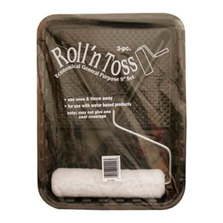 General Paint Master Painter 3-Piece Paint Tray Set, Roll & Toss, 3/8" Nap - 164871 164871